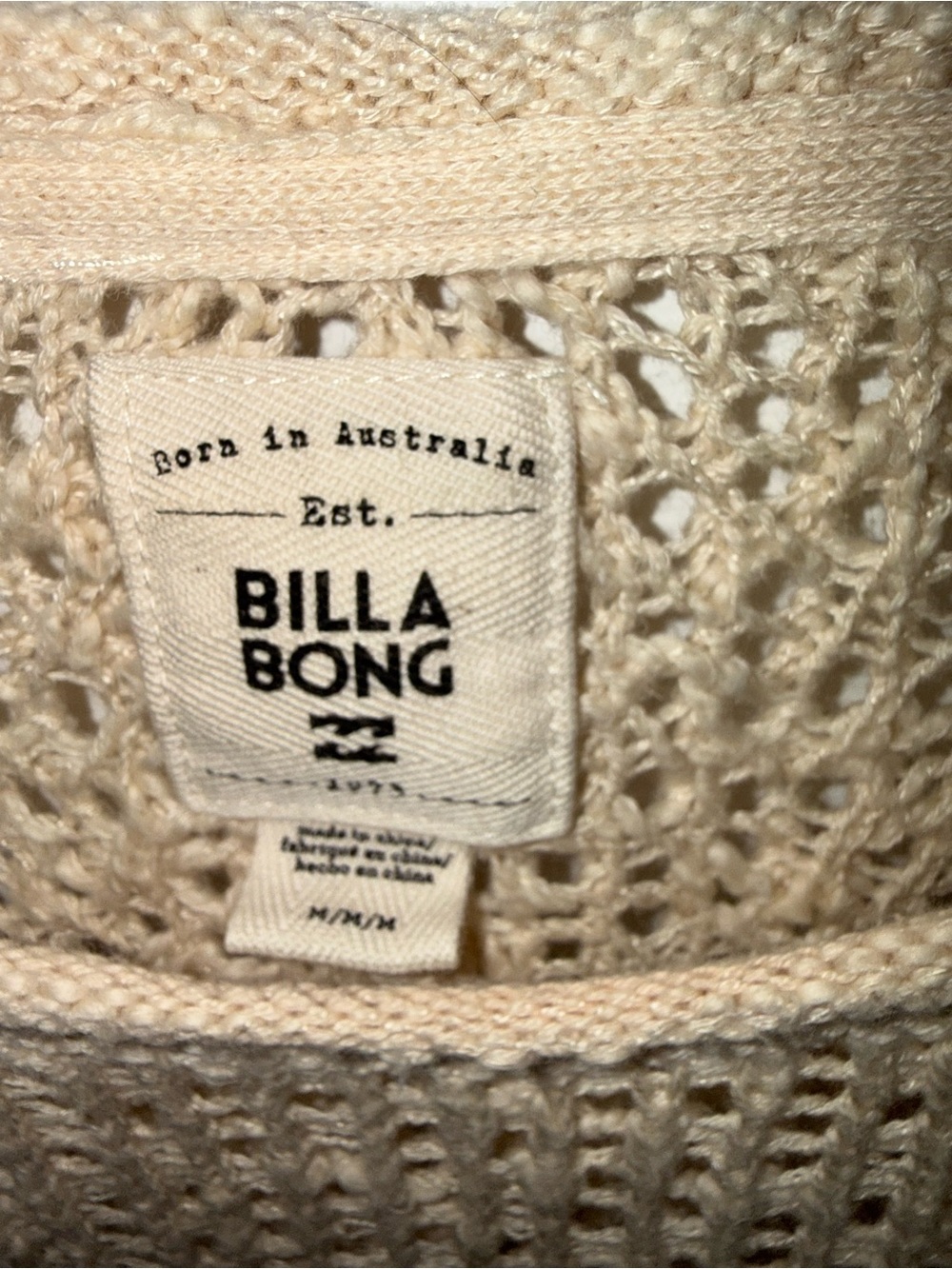Billabong Open-Knit Scoop-Neck Sweater in Beige - Picture 4 of 6